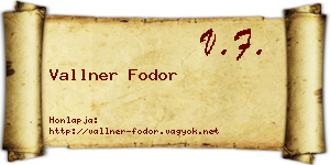 Vallner Fodor névjegykártya
